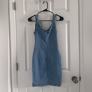 Iris Light Blue Stretch Denim Mini Dress